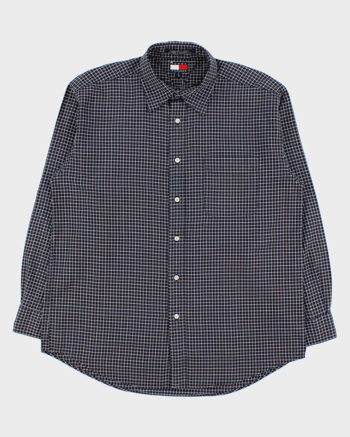 Vintage 1990s Tommy Hilfiger Windowpane Check Long Sleeve Shirt - L