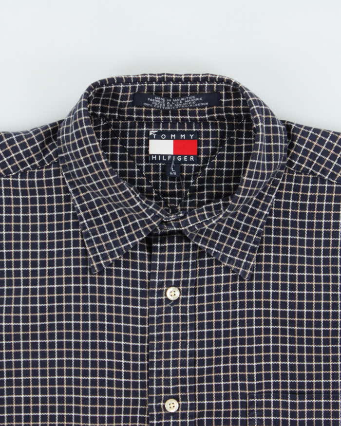 Vintage 1990s Tommy Hilfiger Windowpane Check Long Sleeve Shirt - L