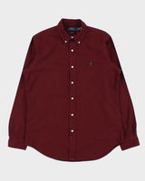 Vintage Polo Ralph Lauren Burgundy Classic Fit Long Sleeve Shirt - M