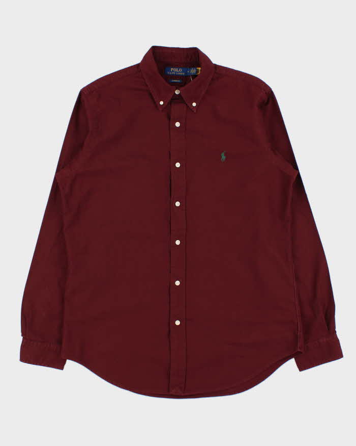 Vintage Polo Ralph Lauren Burgundy Classic Fit Long Sleeve Shirt - M