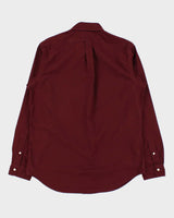 Vintage Polo Ralph Lauren Burgundy Classic Fit Long Sleeve Shirt - M