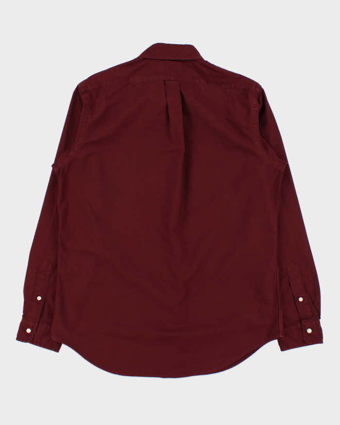 Vintage Polo Ralph Lauren Burgundy Classic Fit Long Sleeve Shirt - M