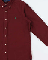 Vintage Polo Ralph Lauren Burgundy Classic Fit Long Sleeve Shirt - M