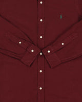 Vintage Polo Ralph Lauren Burgundy Classic Fit Long Sleeve Shirt - M