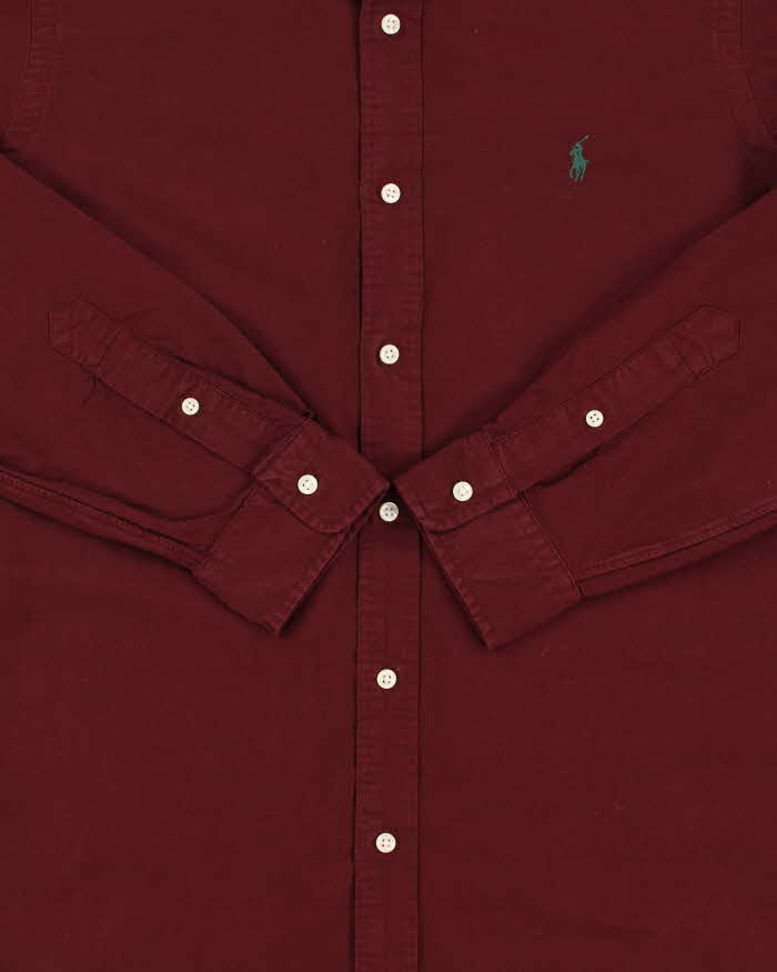 Vintage Polo Ralph Lauren Burgundy Classic Fit Long Sleeve Shirt - M