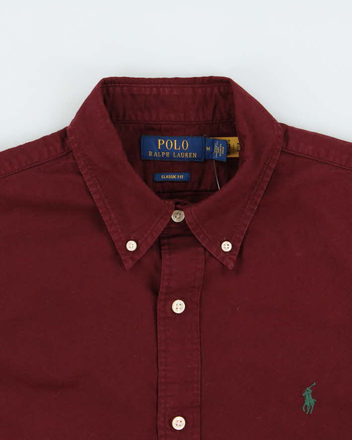Vintage Polo Ralph Lauren Burgundy Classic Fit Long Sleeve Shirt - M