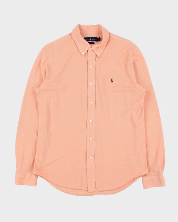 Vintage Ralph Lauren Apricot Knit Oxford Long Sleeve Shirt - L