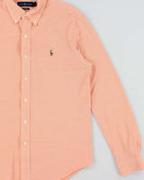 Vintage Ralph Lauren Apricot Knit Oxford Long Sleeve Shirt - L