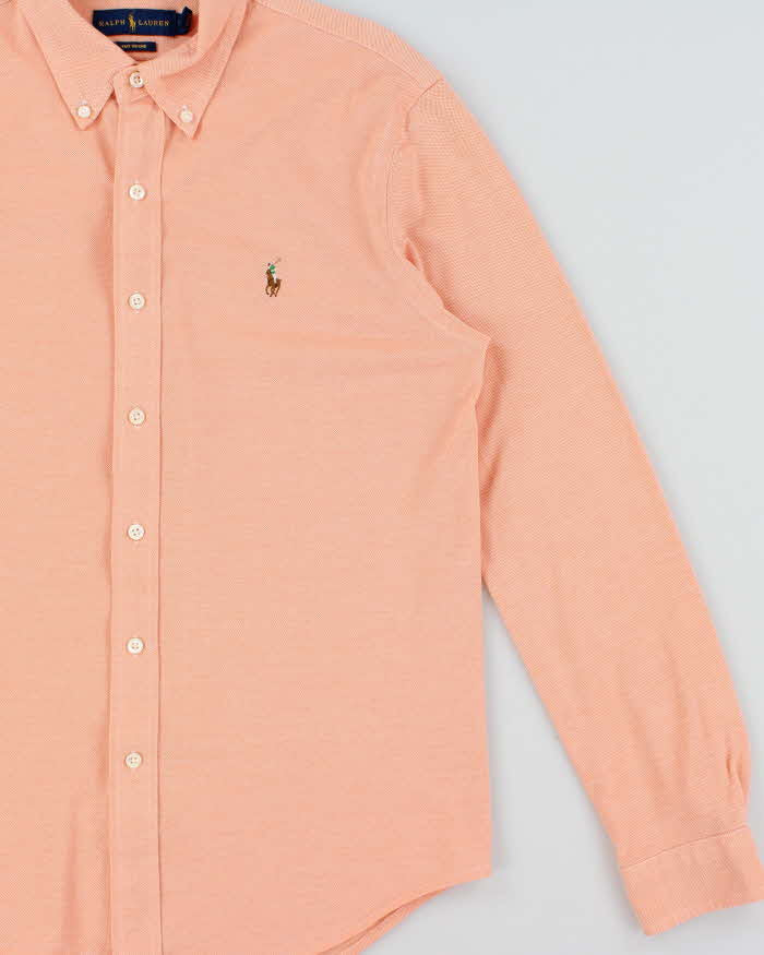 Vintage Ralph Lauren Apricot Knit Oxford Long Sleeve Shirt - L