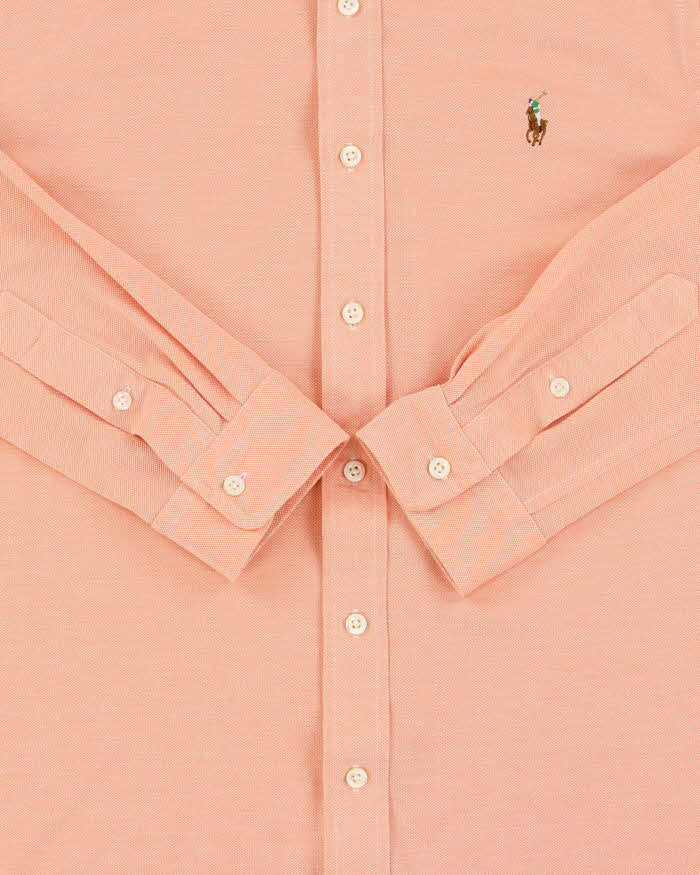 Vintage Ralph Lauren Apricot Knit Oxford Long Sleeve Shirt - L