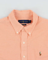 Vintage Ralph Lauren Apricot Knit Oxford Long Sleeve Shirt - L