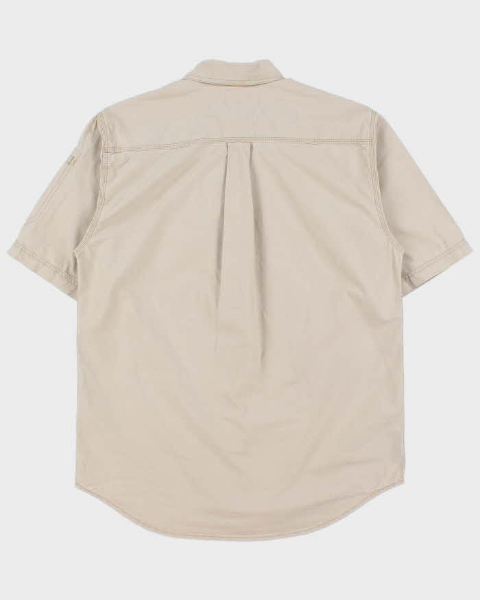 Vintage Y2K 00s Carhartt Khaki Canvas Short Sleeve Utility Shirt - M