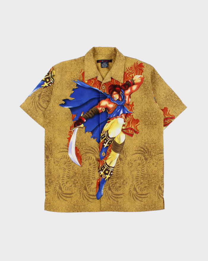 Vintage 1990s Soya Anime Manga Graphic Cuban Collar Short Sleeve Shirt - S