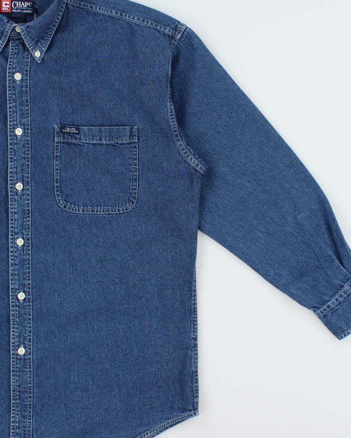 Vintage Y2K 00s Chaps Ralph Lauren Heavyweight Long Sleeve Denim Shirt - L