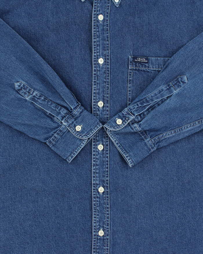 Vintage Y2K 00s Chaps Ralph Lauren Heavyweight Long Sleeve Denim Shirt - L
