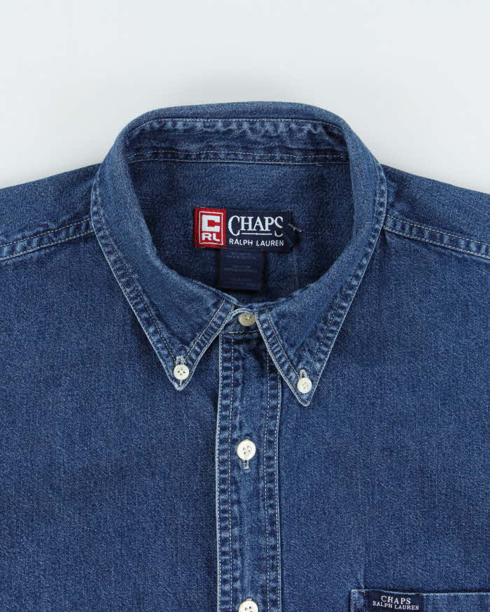 Vintage Y2K 00s Chaps Ralph Lauren Heavyweight Long Sleeve Denim Shirt - L