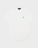 Vintage Ralph Lauren Slim Fit Seersucker Short Sleeve Shirt - S
