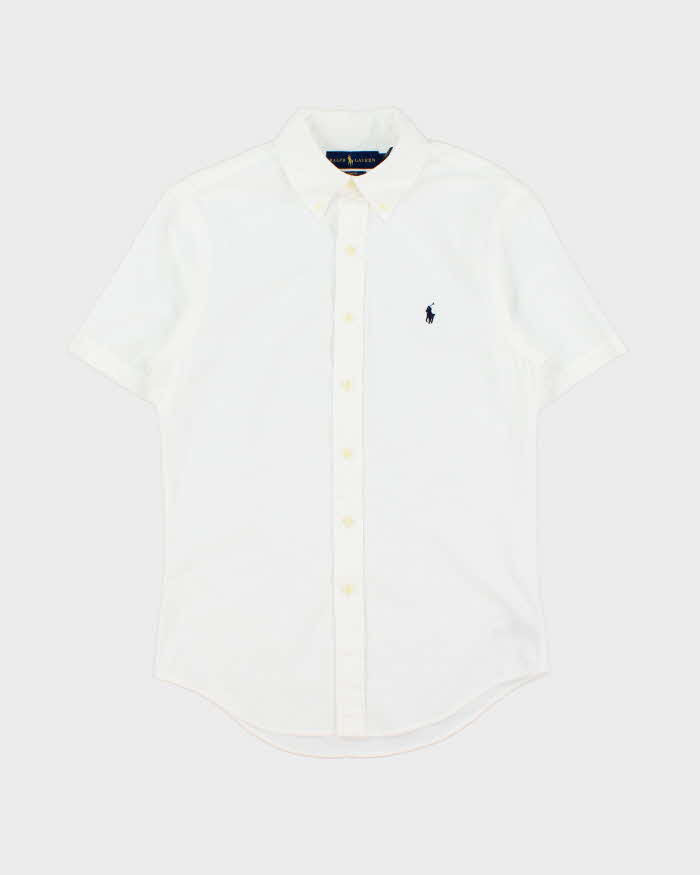 Vintage Ralph Lauren Slim Fit Seersucker Short Sleeve Shirt - S