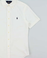 Vintage Ralph Lauren Slim Fit Seersucker Short Sleeve Shirt - S