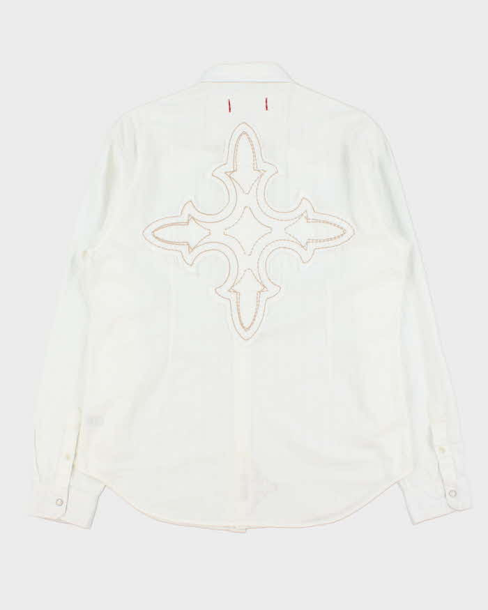 Vintage Y2K 00s Guess Striped Embroidered Long Sleeve Western Shirt - L