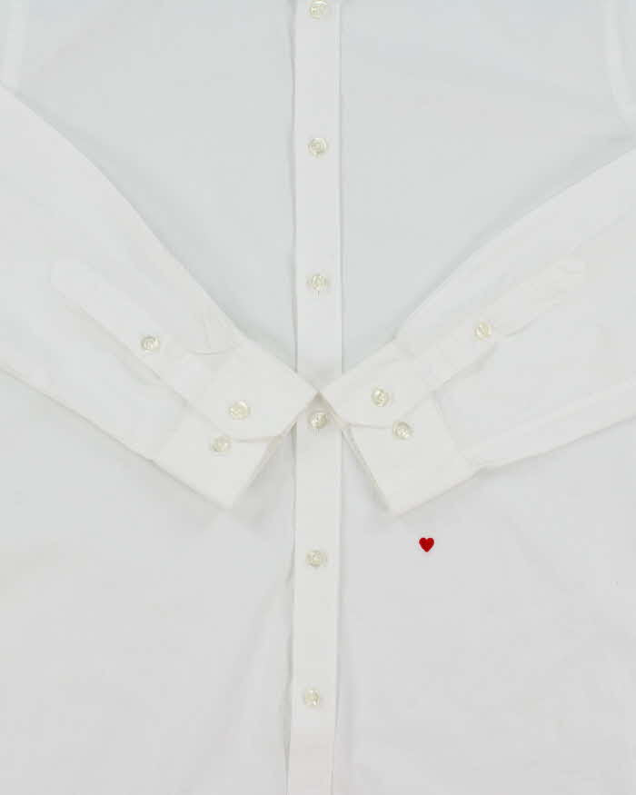 Vintage Y2K 00s Moschino Embroidered Heart Long Sleeve Shirt - L