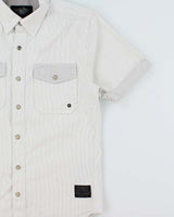 Vintage Harley Davidson Striped Pearl Snap Button Short Sleeve Biker Shirt - M