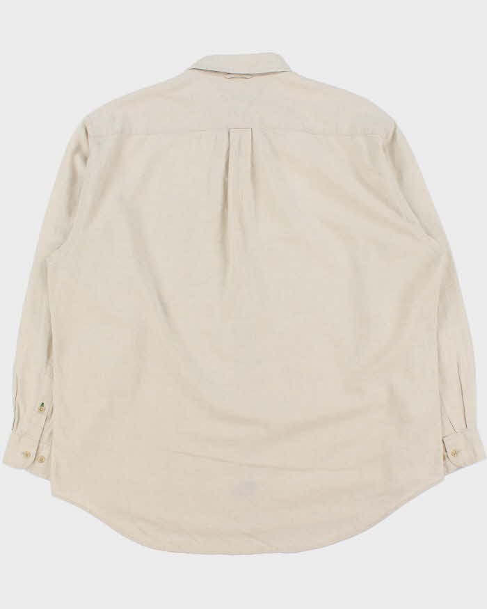 Vintage 1990s Tommy Hilfiger Linen &amp; Cotton Blend Oversized Shirt - L