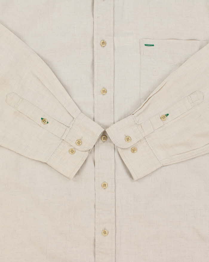 Vintage 1990s Tommy Hilfiger Linen &amp; Cotton Blend Oversized Shirt - L
