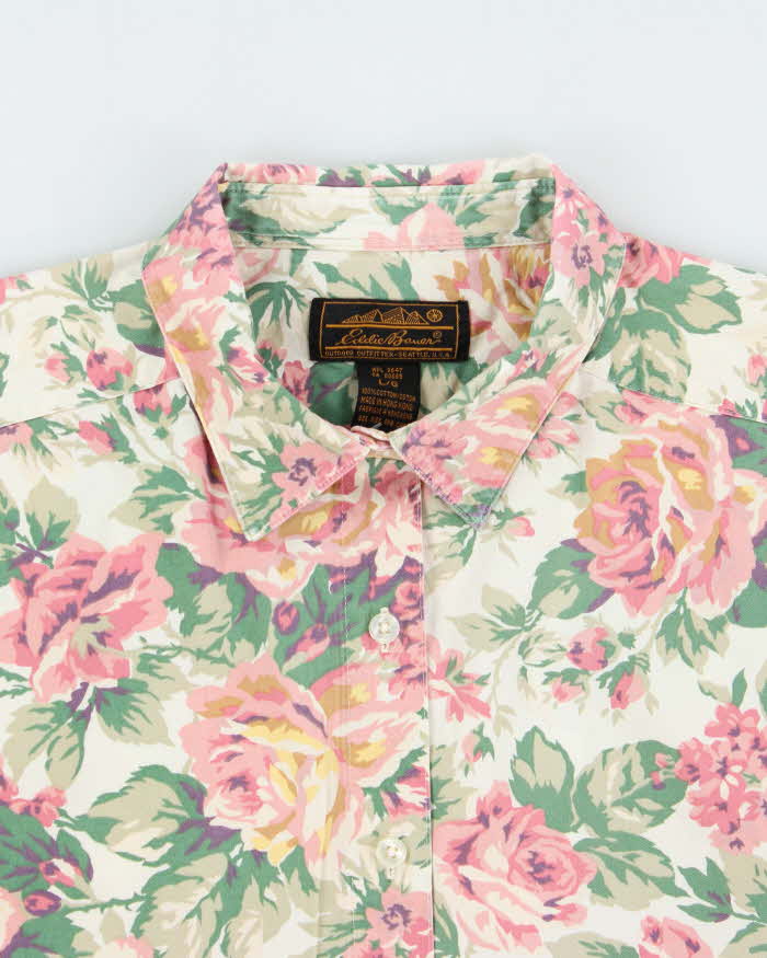 Vintage 1990s Eddie Bauer Floral Short Sleeve Shirt - L