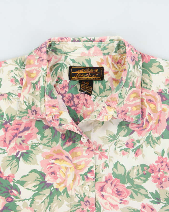 Vintage 1990s Eddie Bauer Floral Short Sleeve Shirt - L