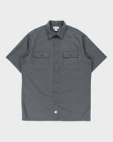 Vintage Carhartt Grey Twill Canvas Short Sleeve Workwear Shirt - XL