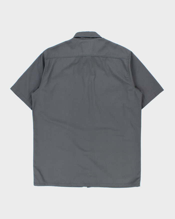 Vintage Carhartt Grey Twill Canvas Short Sleeve Workwear Shirt - XL