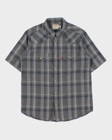 Vintage Y2K 00s Levi's Plaid Pearl Snap Button Short Sleeve Western Shirt - M
