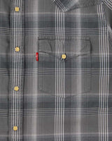 Vintage Y2K 00s Levi's Plaid Pearl Snap Button Short Sleeve Western Shirt - M