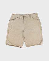 Vintage Dickies Khaki Canvas Loose Fit Wide Leg Carpenter Shorts - W36