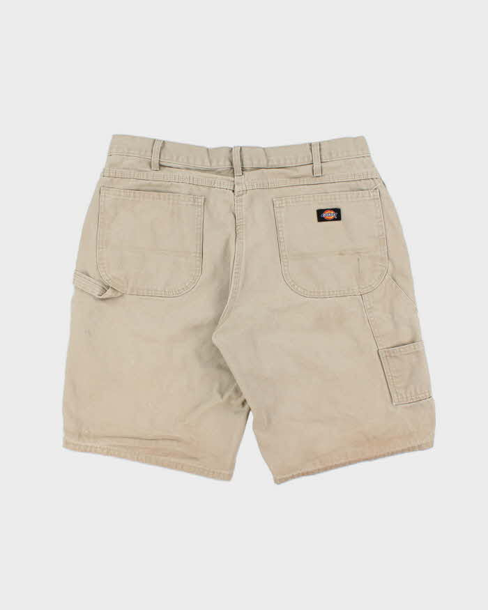 Vintage Dickies Khaki Canvas Loose Fit Wide Leg Carpenter Shorts - W36