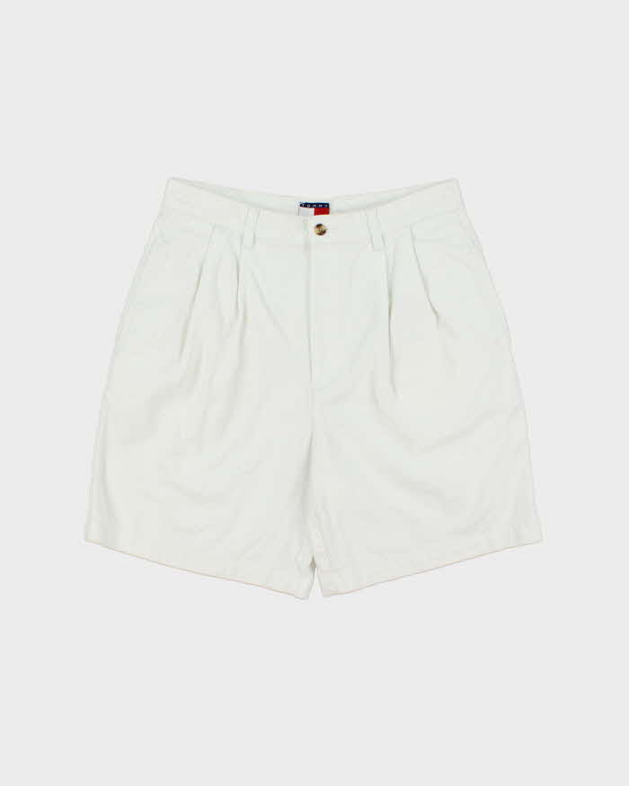 Vintage Y2K 00s Tommy Hilfiger Double Pleated Chino Relaxed Fit Wide Leg Bermuda Shorts - W30
