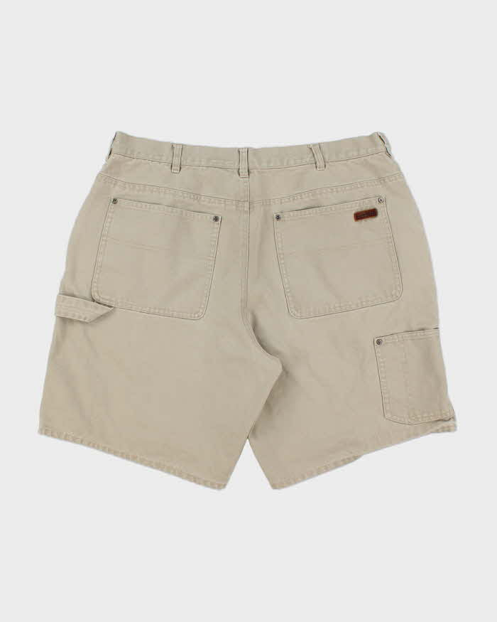 Vintage Sorel Khaki Canvas Relaxed Fit Wide Leg Carpenter Shorts - W38