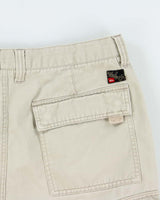 Vintage Y2K 00s Quiksilver Khaki Canvas Loose Fit Wide Leg Cargo Shorts - W34