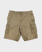 Vintage Y2K 00s Nike Ath Dept. Khaki Canvas Loose Fit Wide Leg Cargo Shorts - L