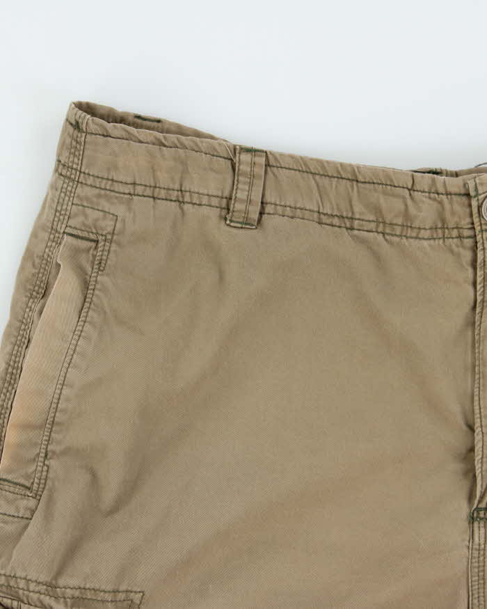 Vintage Y2K 00s Nike Ath Dept. Khaki Canvas Loose Fit Wide Leg Cargo Shorts - L