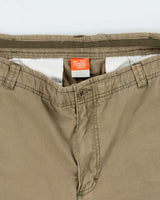 Vintage Y2K 00s Nike Ath Dept. Khaki Canvas Loose Fit Wide Leg Cargo Shorts - L