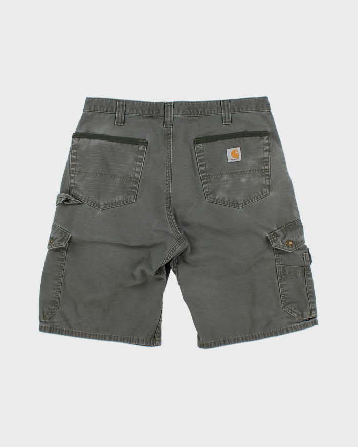Vintage Carhartt Moss Ripstop Rugged Flex Canvas Relaxed Fit Carpenter Shorts - W34
