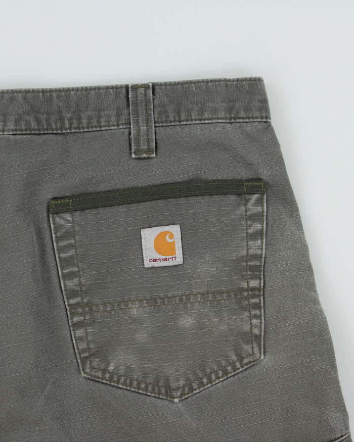 Vintage Carhartt Moss Ripstop Rugged Flex Canvas Relaxed Fit Carpenter Shorts - W34