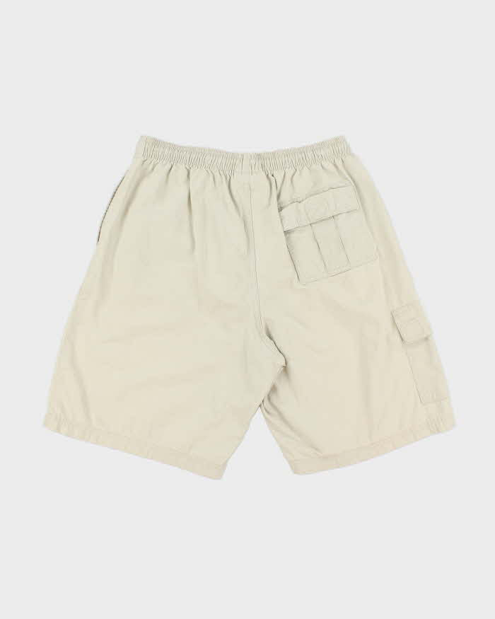 Vintage 1990s Umbro Desert Khaki Canvas Wide Leg Relaxed Fit Shorts - M