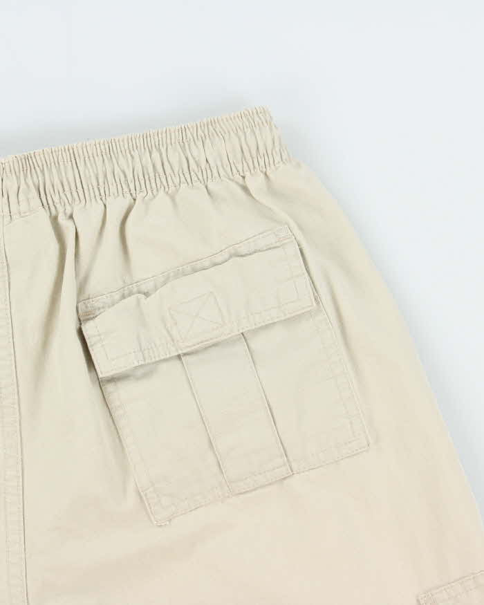 Vintage 1990s Umbro Desert Khaki Canvas Wide Leg Relaxed Fit Shorts - M