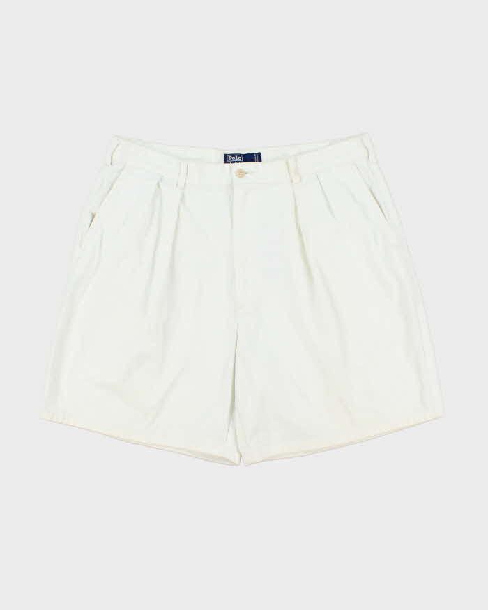 Vintage 1990s Polo Ralph Lauren Double Pleated Chino Relaxed Fit Leg Bermuda Shorts - W36