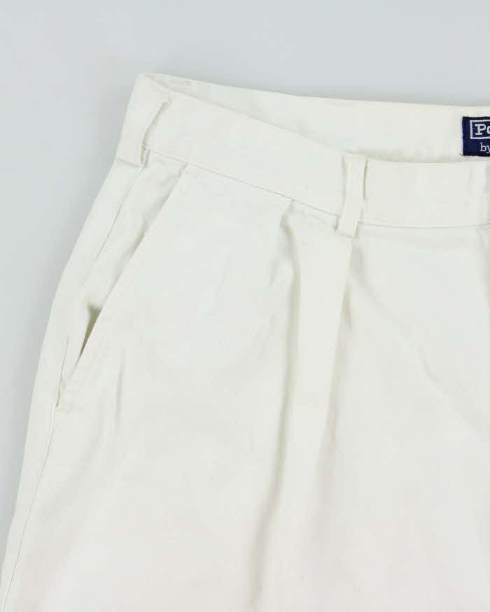 Vintage 1990s Polo Ralph Lauren Double Pleated Chino Relaxed Fit Leg Bermuda Shorts - W36