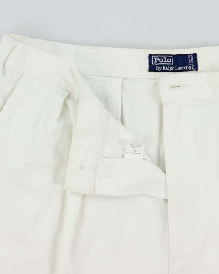Vintage 1990s Polo Ralph Lauren Double Pleated Chino Relaxed Fit Leg Bermuda Shorts - W36