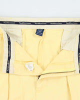 Vintage 1990s Polo Ralph Lauren High Waisted Double Pleated Relaxed Fit Wide Leg Classic Chino Flag Bermuda Shorts - W34